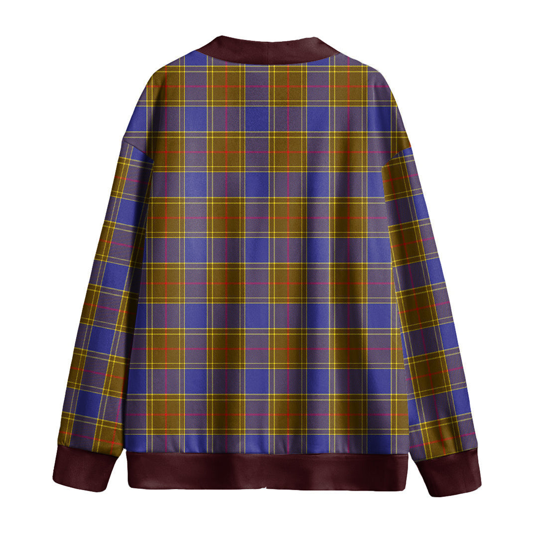 Balfour Modern Tartan Plaid Knitted Fleece Cardigan