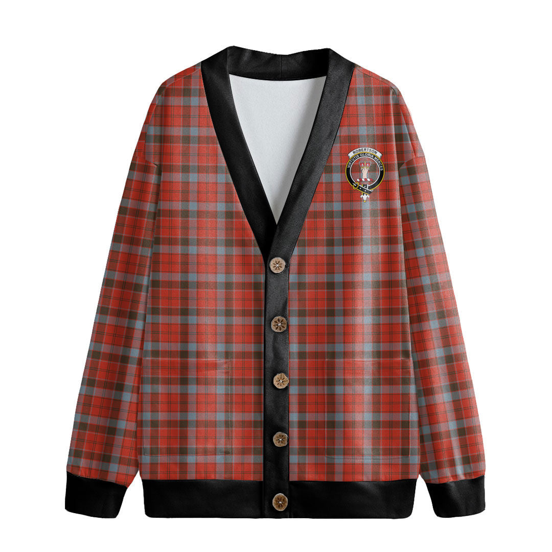 Robertson Weathered Tartan Crest Knitted Fleece Cardigan