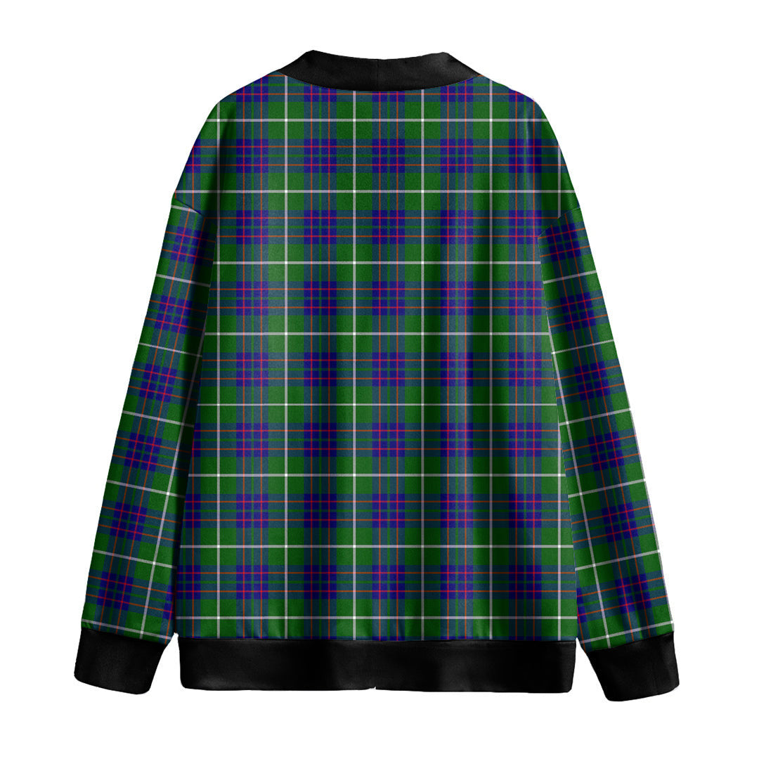 MacIntyre Hunting Modern Tartan Plaid Knitted Fleece Cardigan