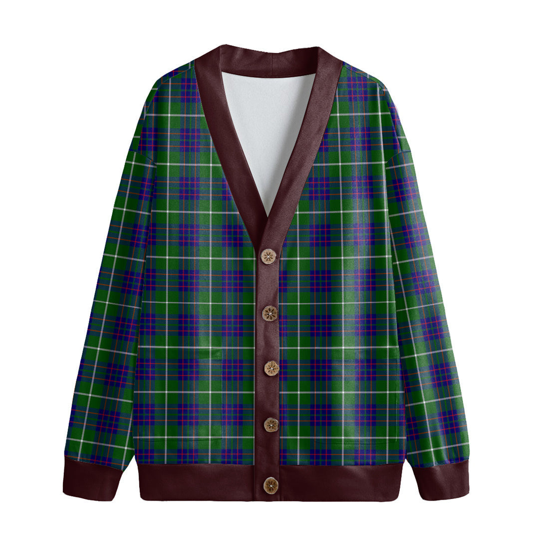 MacIntyre Hunting Modern Tartan Plaid Knitted Fleece Cardigan