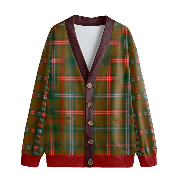 SCOTT BROWN MODERN Tartan Plaid Knitted Fleece Cardigan