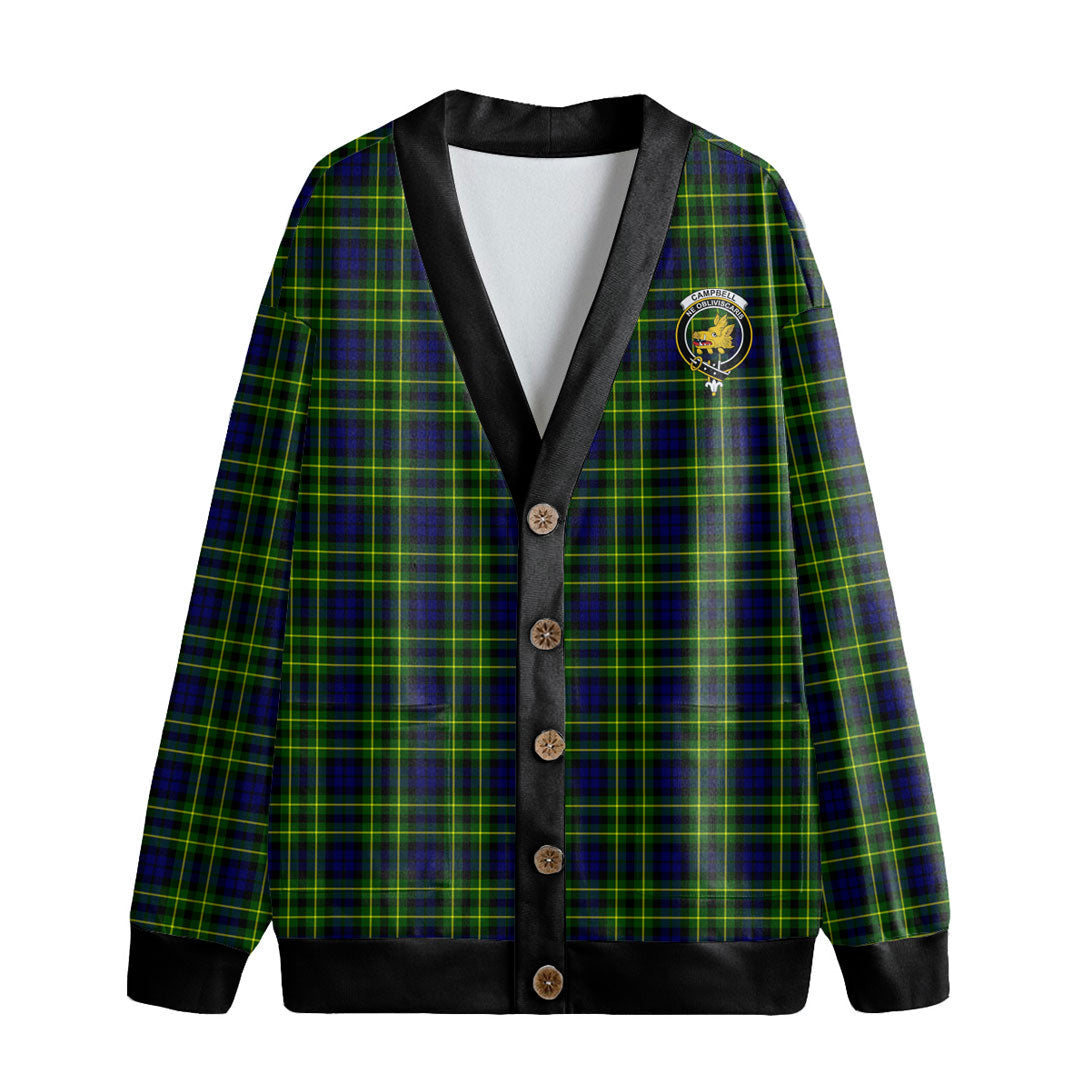 Campbell of Breadalbane Modern Tartan Crest Knitted Fleece Cardigan