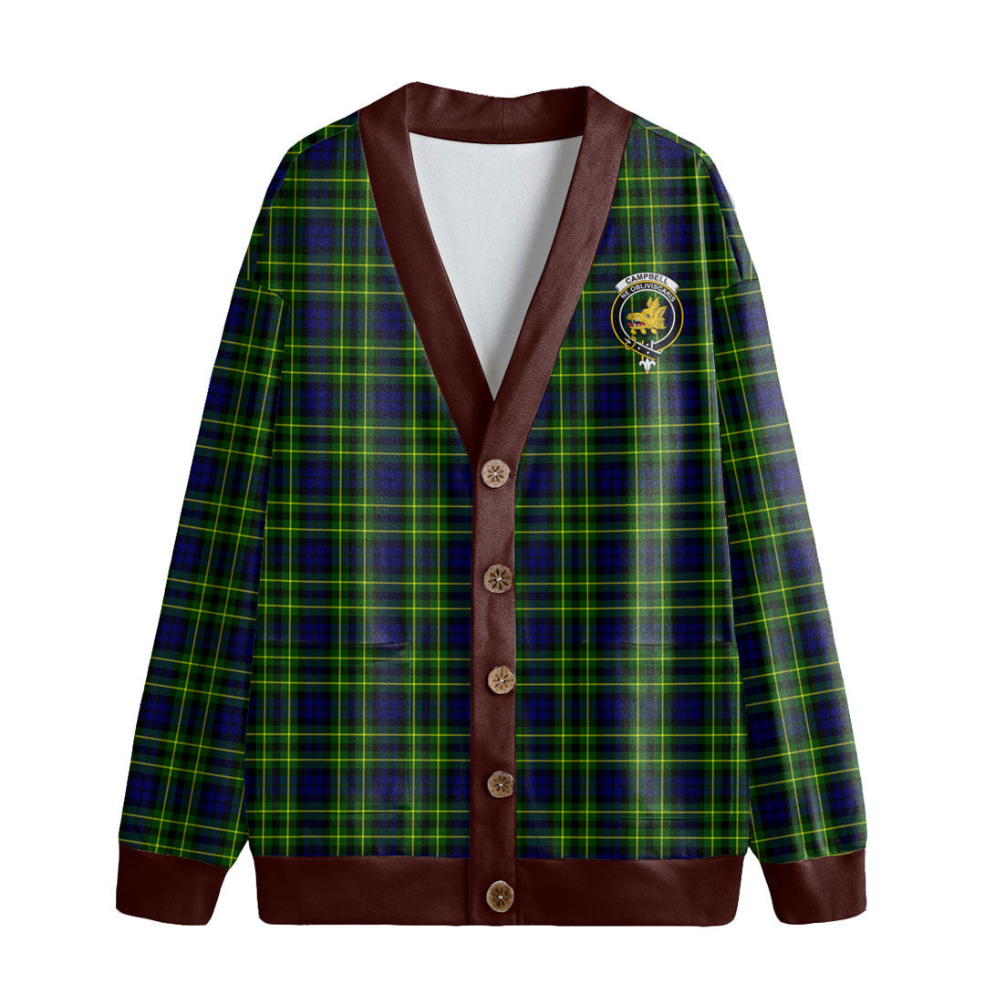 Campbell of Breadalbane Modern Tartan Crest Knitted Fleece Cardigan