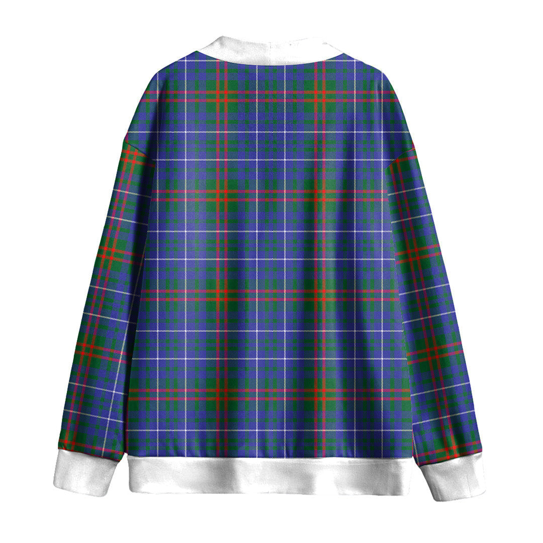 Edmonstone Tartan Plaid Knitted Fleece Cardigan