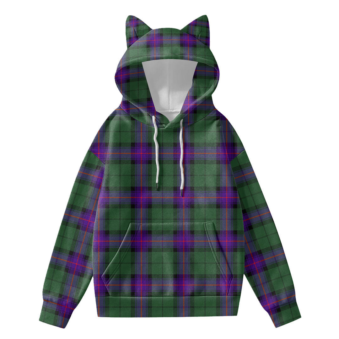 Armstrong Modern Tartan Plaid Hoodie Decorative Ears