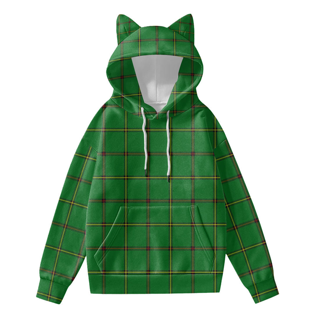 Don Tribe of Mar Tartan Plaid Hoodie Decorative Ears