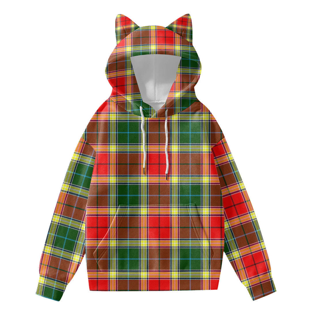 Gibbs Tartan Plaid Hoodie Decorative Ears