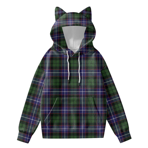 Galbraith Modern Tartan Plaid Hoodie Decorative Ears