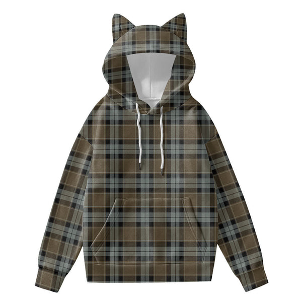 Graham of Menteith Weathered Tartan Plaid Hoodie Decorative Ears