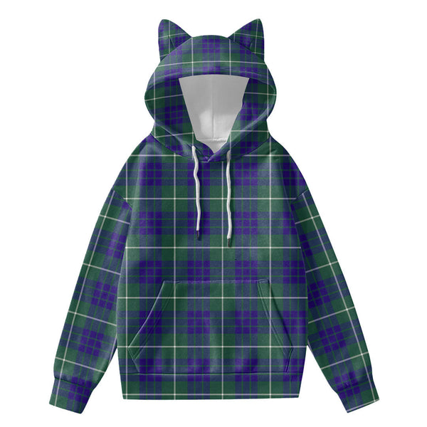 Hamilton Hunting Modern Tartan Plaid Hoodie Decorative Ears