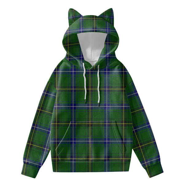 Henderson Modern Tartan Plaid Hoodie Decorative Ears