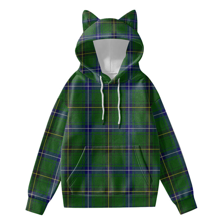 Henderson Modern Tartan Plaid Hoodie Decorative Ears