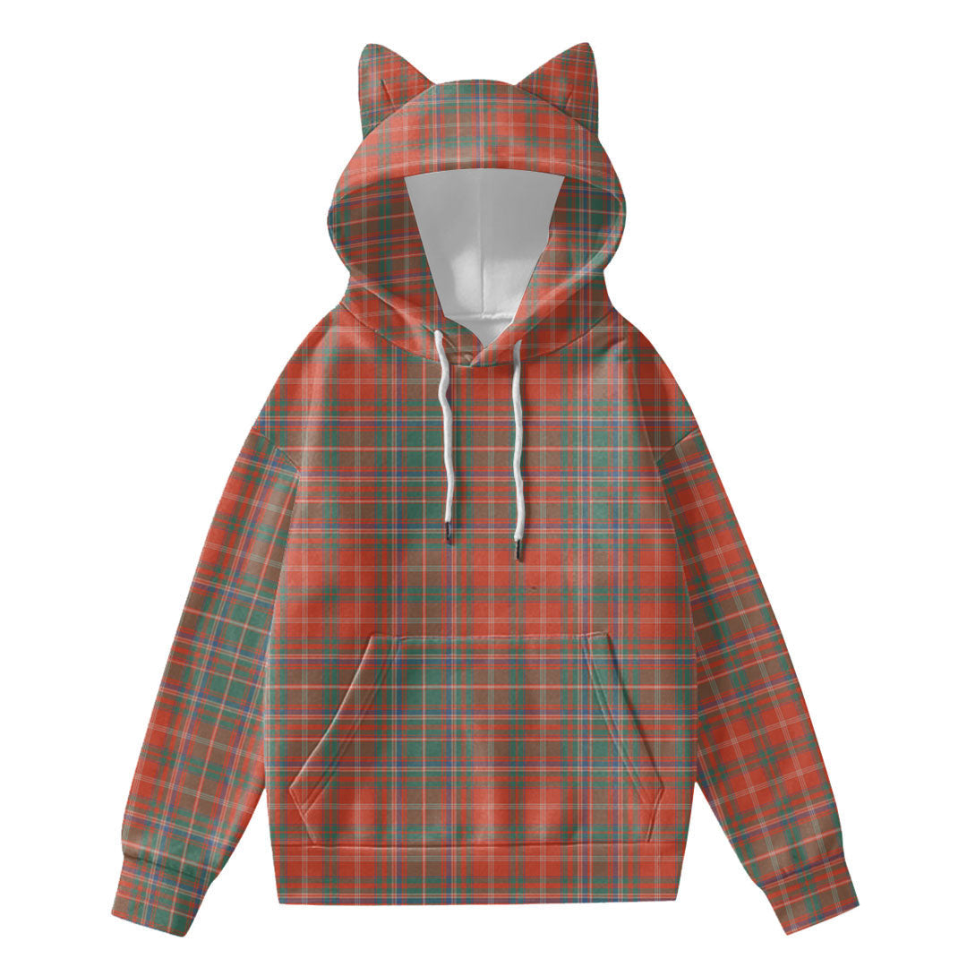 MacDougall Ancient Tartan Plaid Hoodie Decorative Ears