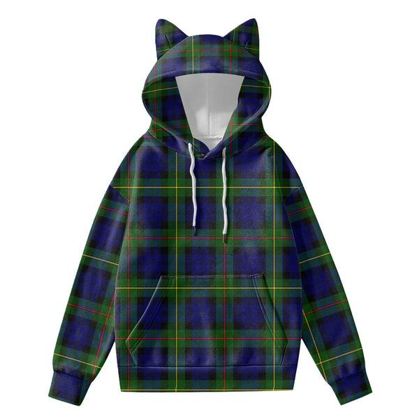 MacEwen Modern Tartan Plaid Hoodie Decorative Ears