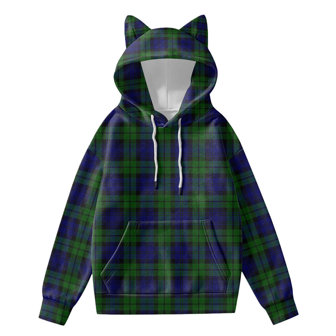 Campbell Modern Tartan Plaid Hoodie Decorative Ears