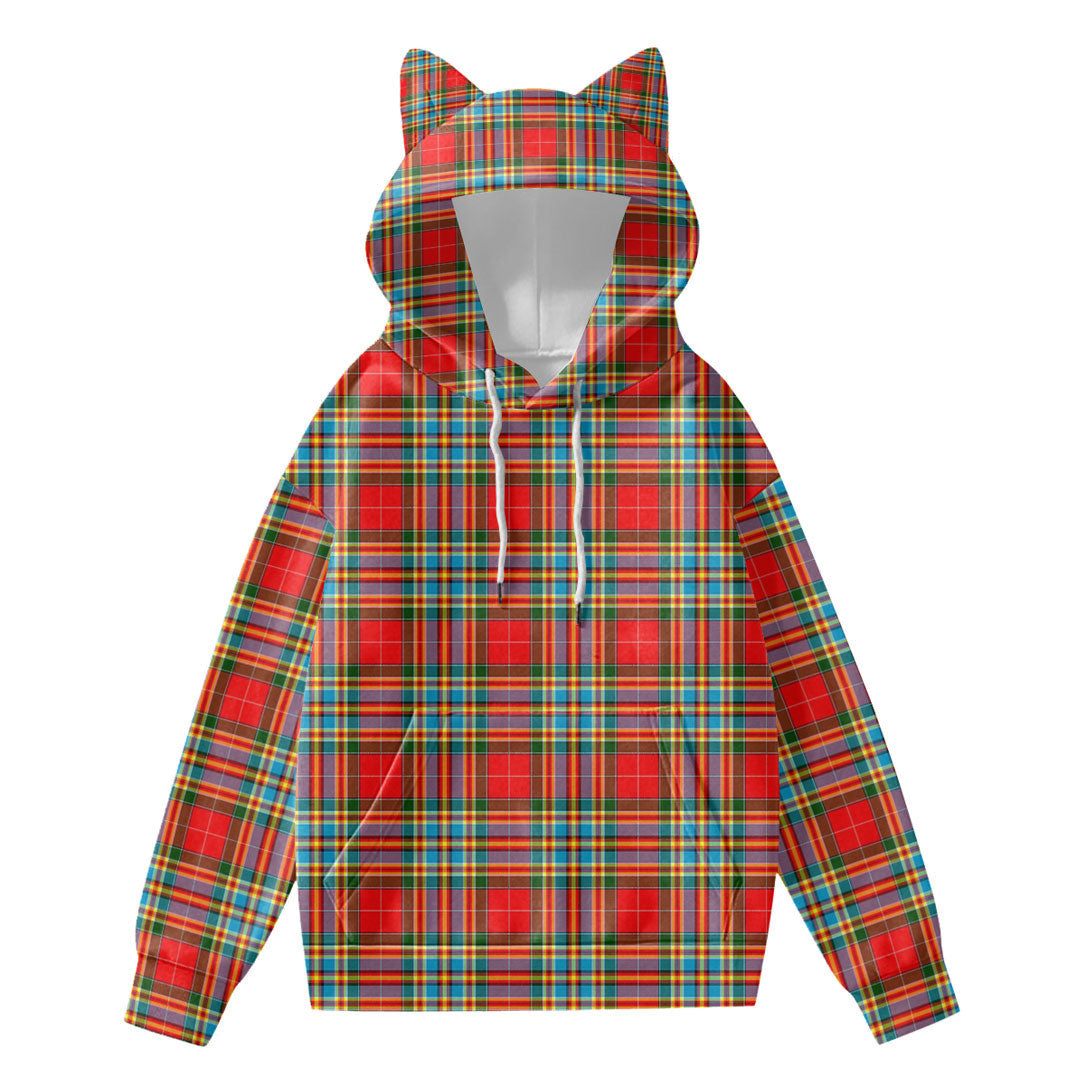 Chattan Tartan Plaid Hoodie Decorative Ears