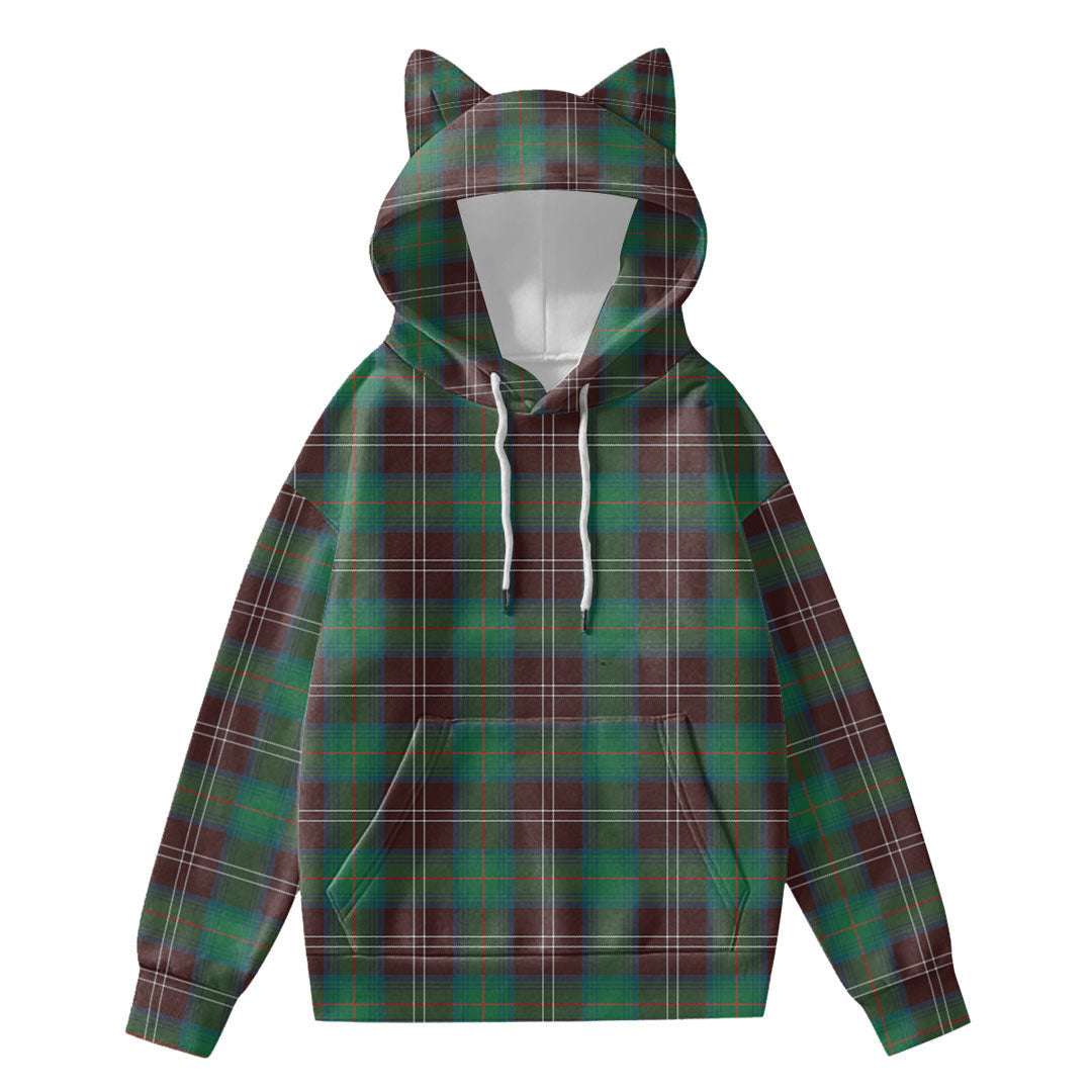 Chisholm Hunting Ancient Tartan Plaid Hoodie Decorative Ears