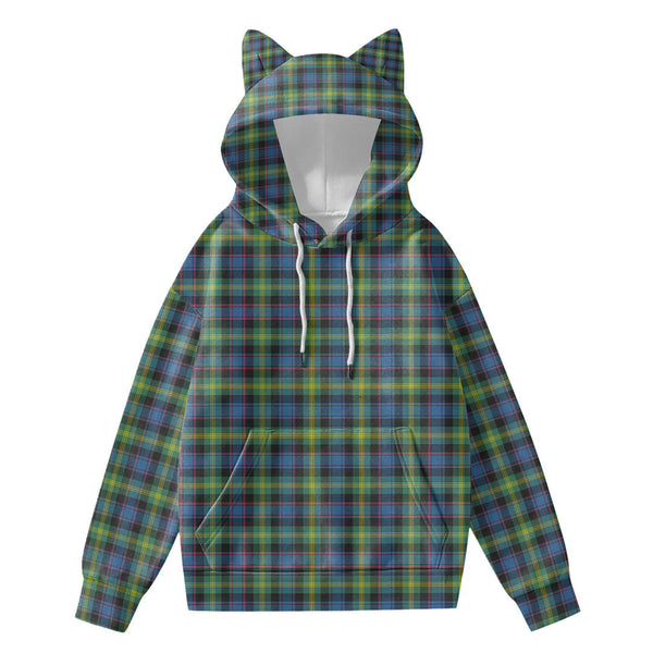 Watson Ancient Tartan Plaid Hoodie Decorative Ears