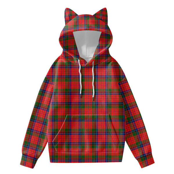 Nicolson Modern Tartan Plaid Hoodie Decorative Ears