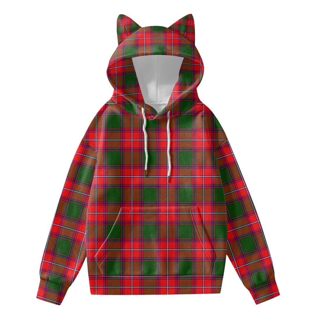 Rattray Modern Tartan Plaid Hoodie Decorative Ears