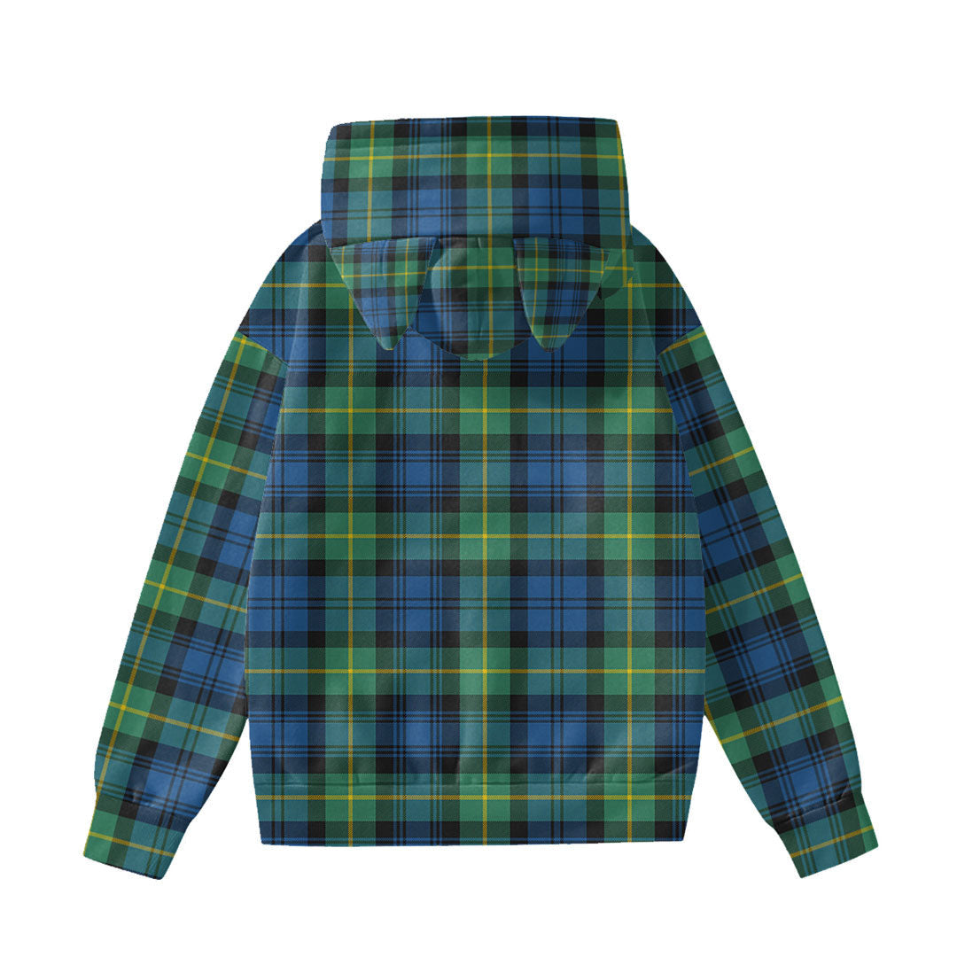 Gordon Ancient Tartan Plaid Hoodie Decorative Ears