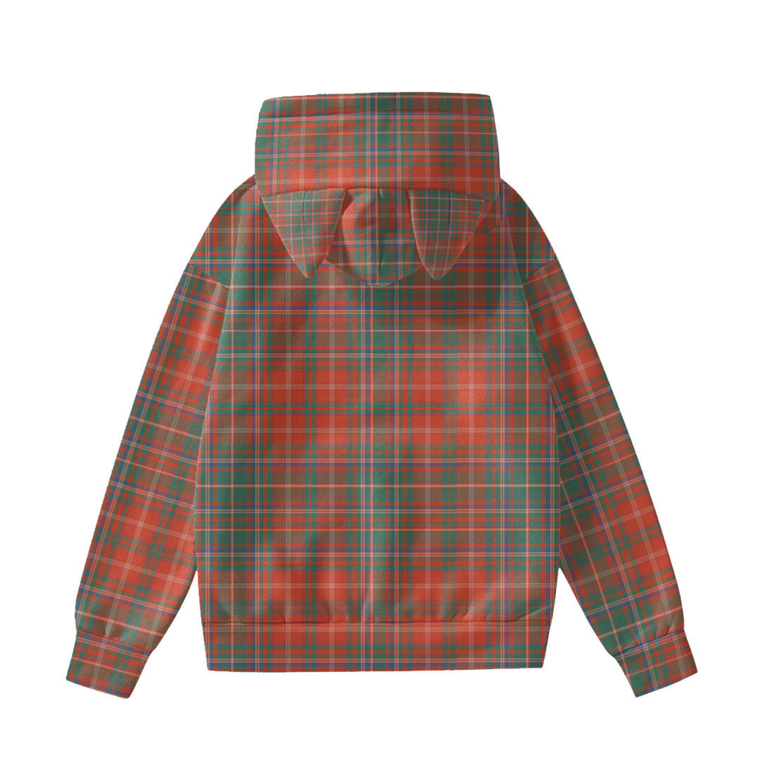 MacDougall Ancient Tartan Plaid Hoodie Decorative Ears