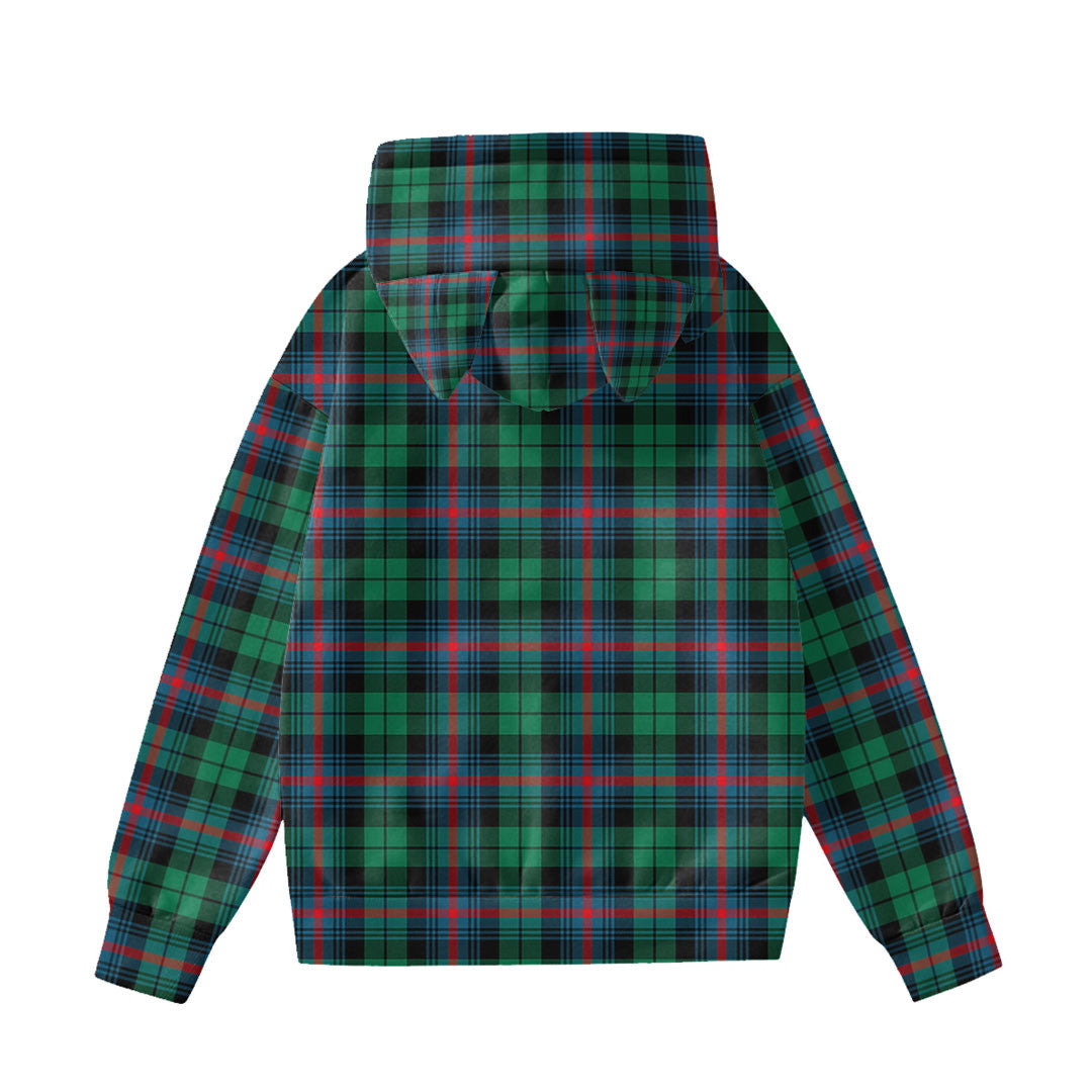 Urquhart Broad Red Ancient Tartan Plaid Hoodie Decorative Ears