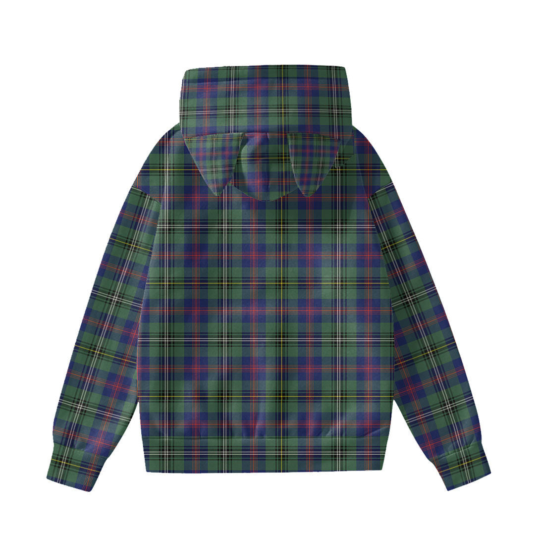 Wood Modern Tartan Plaid Hoodie Decorative Ears