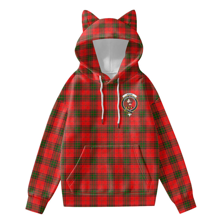 Adair Tartan Crest Hoodie Decorative Ears