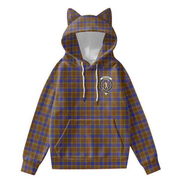 Balfour Modern Tartan Crest Hoodie Decorative Ears