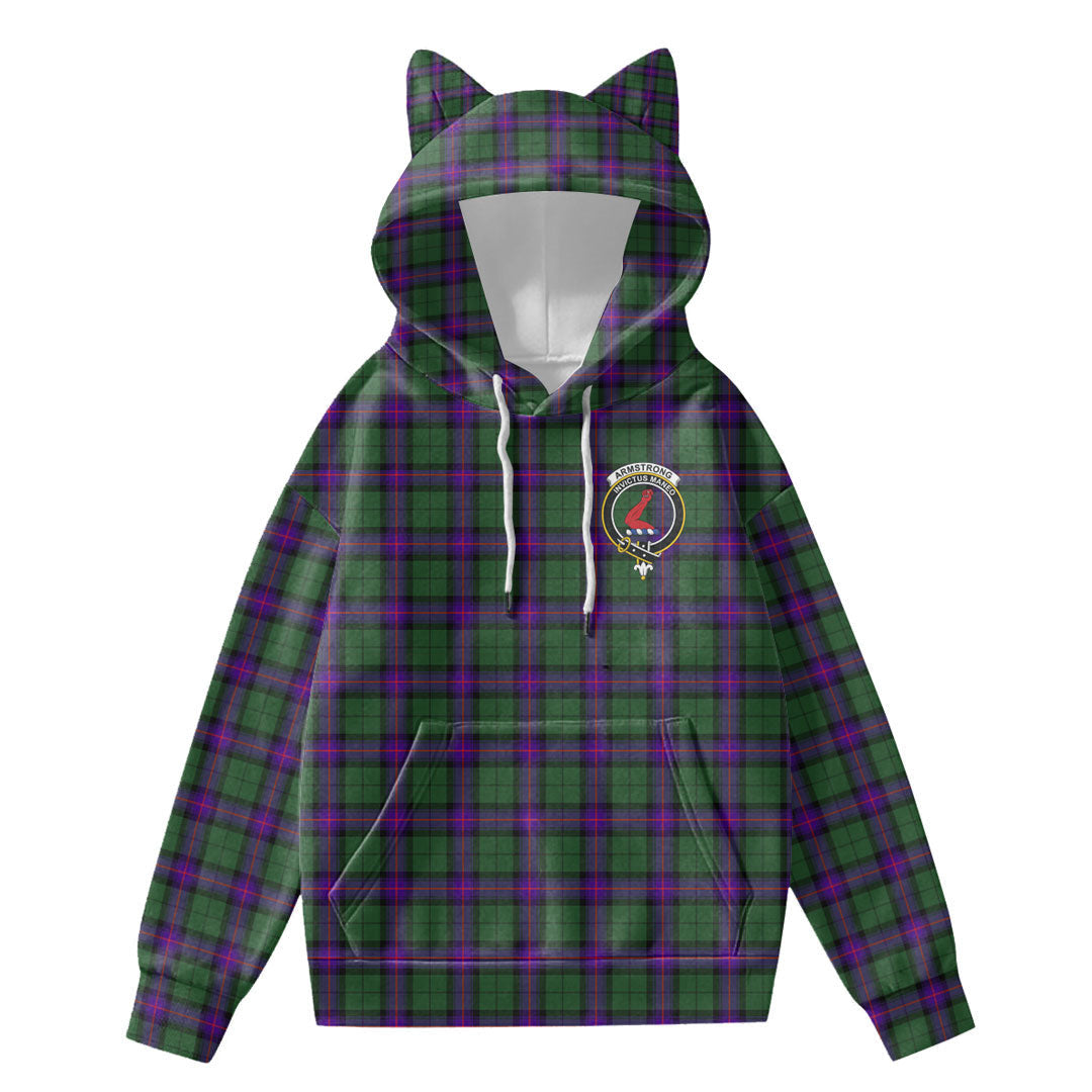 Armstrong Modern Tartan Crest Hoodie Decorative Ears