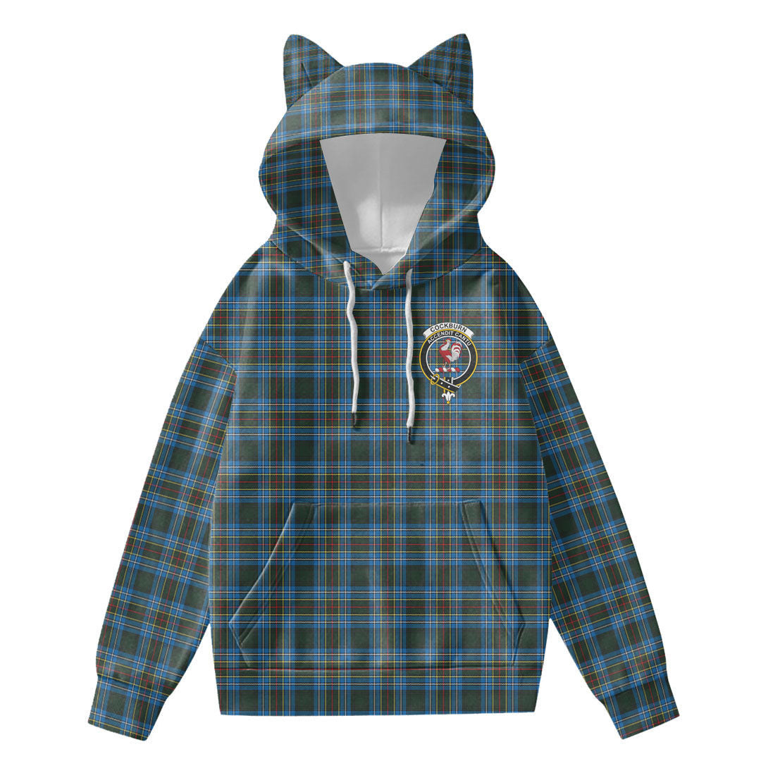 Cockburn Modern Tartan Crest Hoodie Decorative Ears