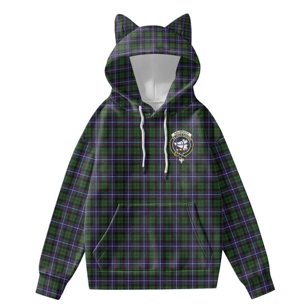 Galbraith Modern Tartan Crest Hoodie Decorative Ears