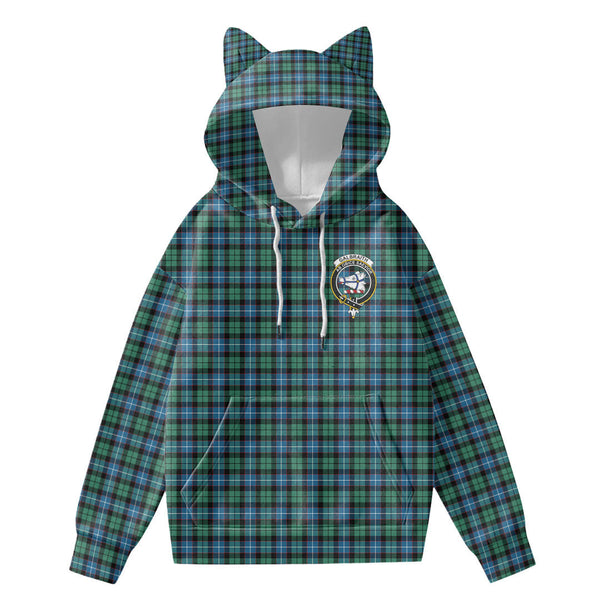 Galbraith Ancient Tartan Crest Hoodie Decorative Ears