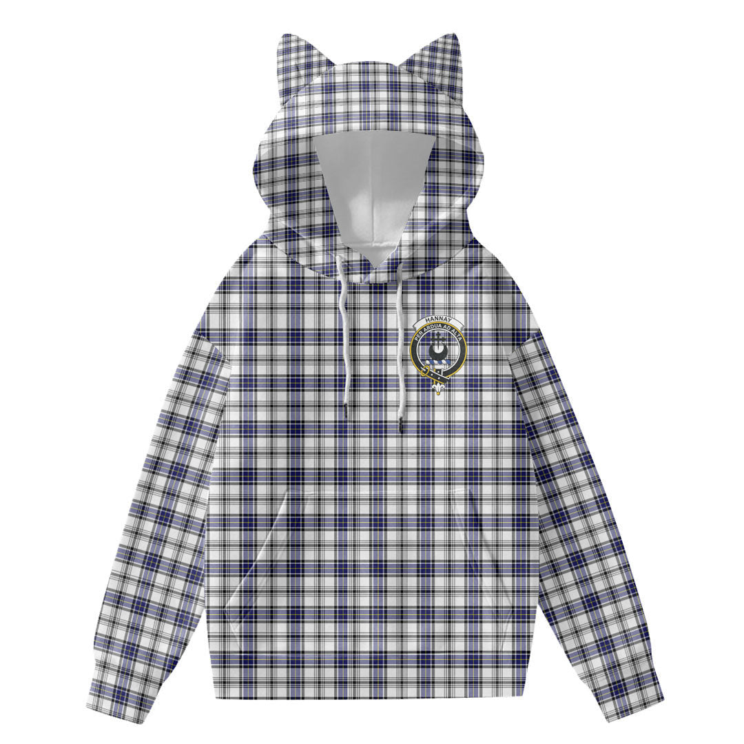 Hannay Modern Tartan Crest Hoodie Decorative Ears