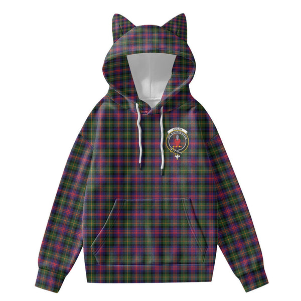 Logan Modern Tartan Crest Hoodie Decorative Ears