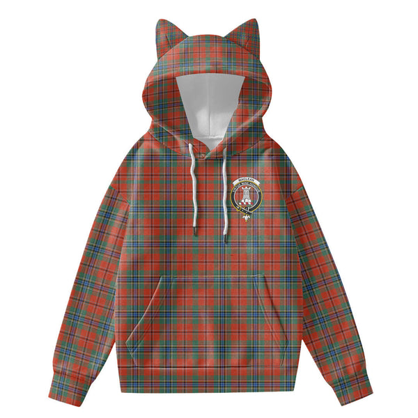 MacLean of Duart Ancient Tartan Crest Hoodie Decorative Ears