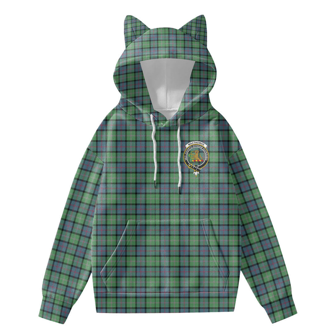 MacThomas Ancient Tartan Crest Hoodie Decorative Ears