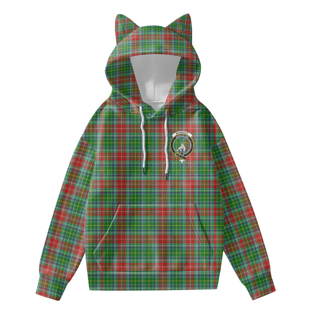 Muirhead Tartan Crest Hoodie Decorative Ears