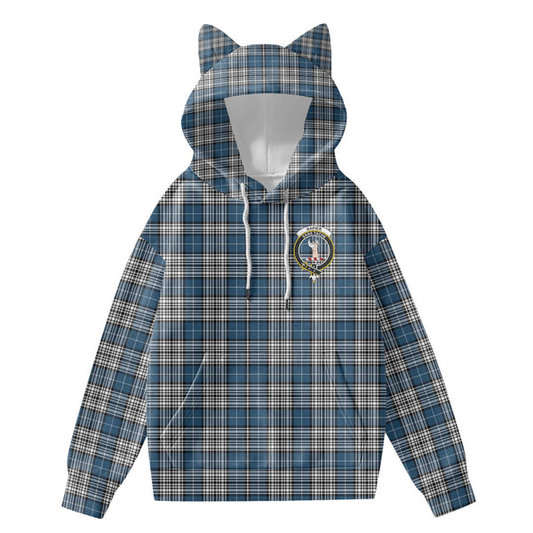 Napier Modern Tartan Crest Hoodie Decorative Ears