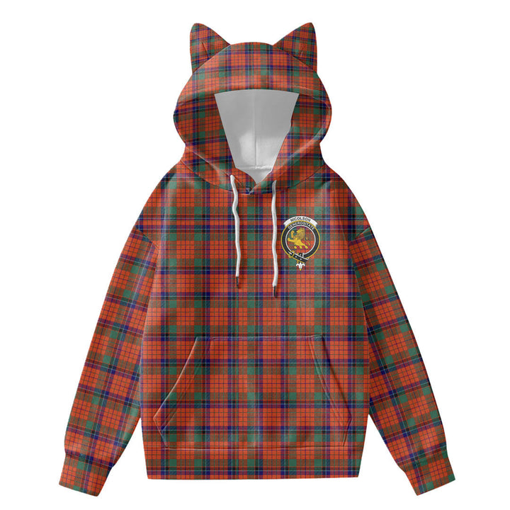 Nicolson Ancient Tartan Crest Hoodie Decorative Ears