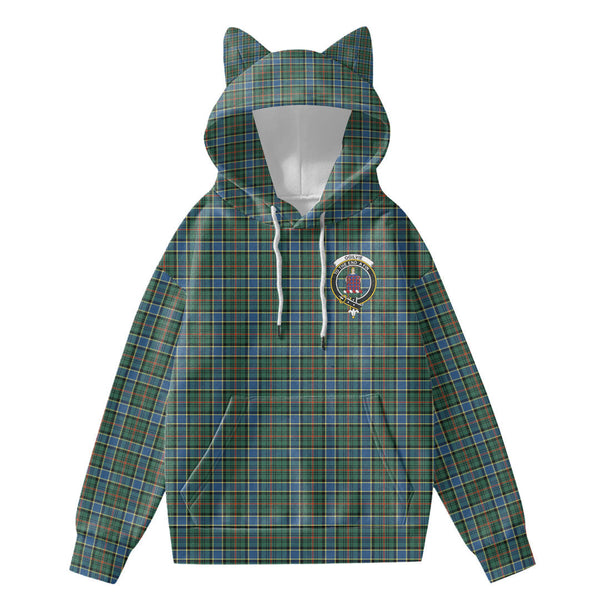 Ogilvie Hunting Ancient Tartan Crest Hoodie Decorative Ears