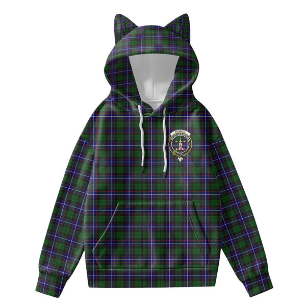 Russell Modern Tartan Crest Hoodie Decorative Ears