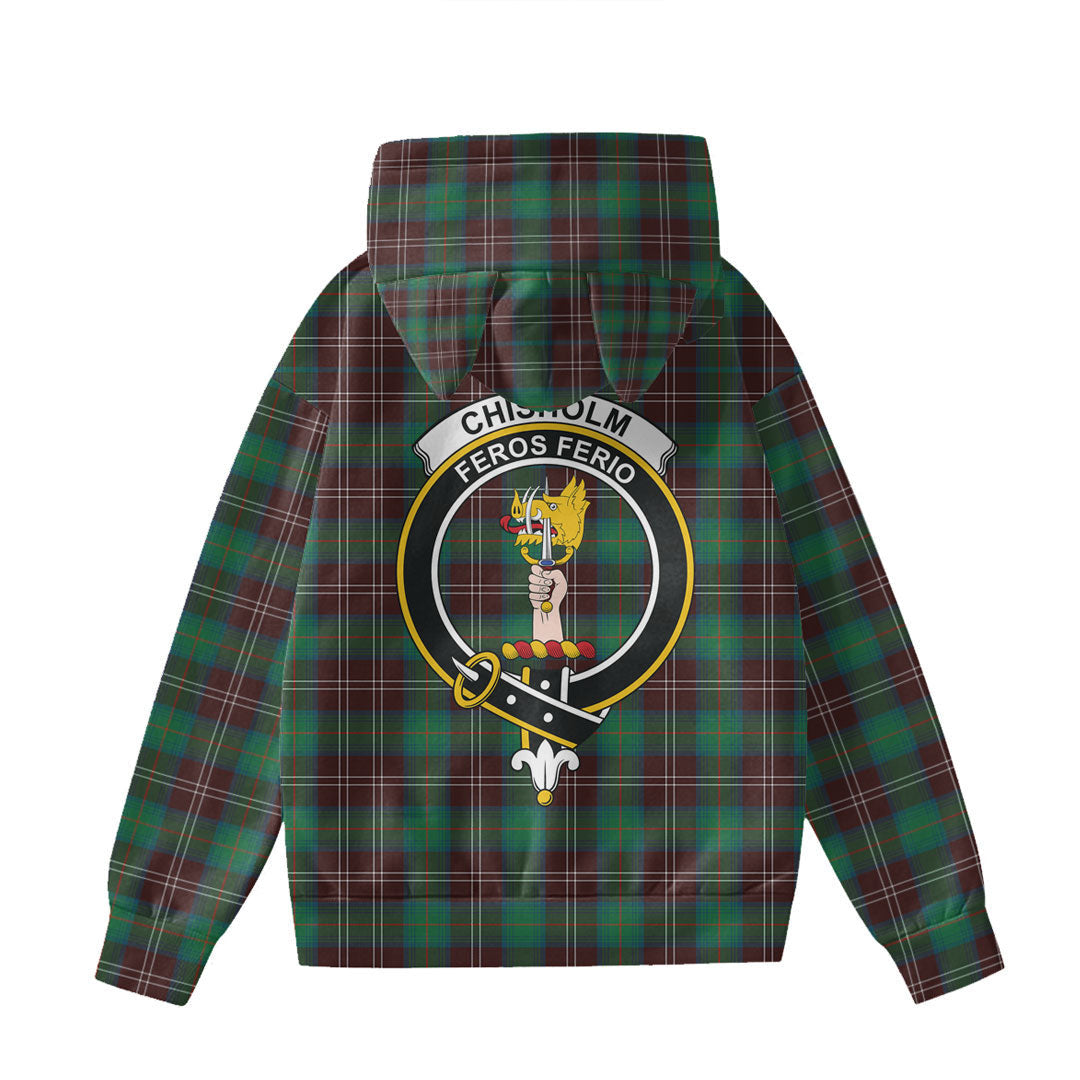 Chisholm Hunting Ancient Tartan Crest Hoodie Decorative Ears