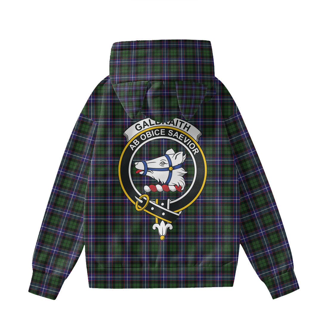 Galbraith Modern Tartan Crest Hoodie Decorative Ears