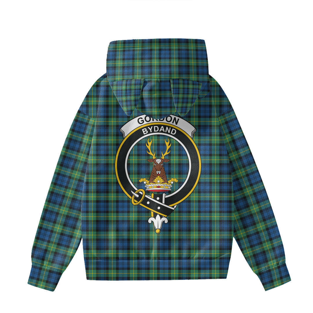 Gordon Ancient Tartan Crest Hoodie Decorative Ears