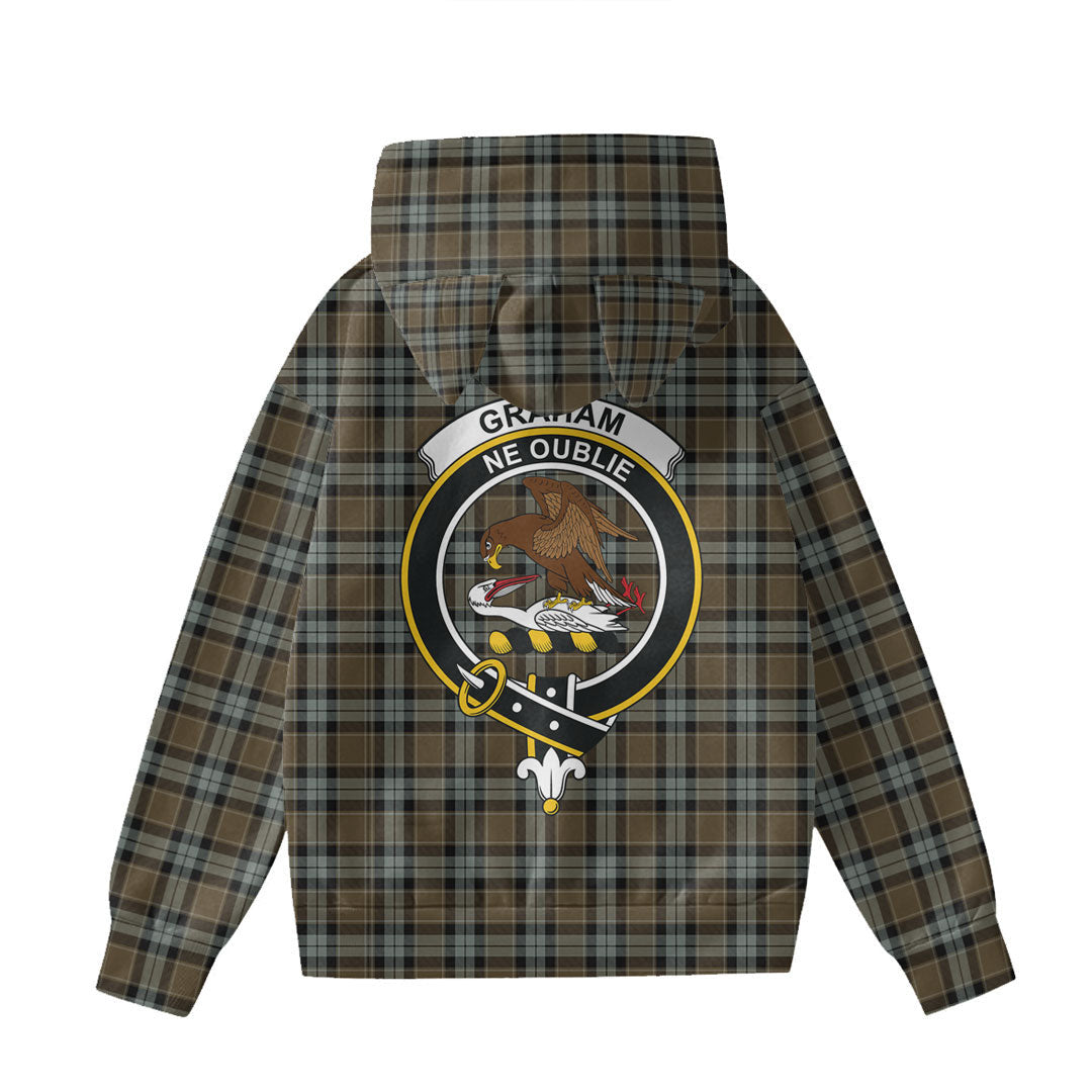 Graham of Menteith Weathered Tartan Crest Hoodie Decorative Ears