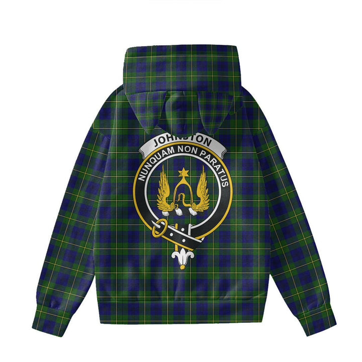 Johnston Modern Tartan Crest Hoodie Decorative Ears
