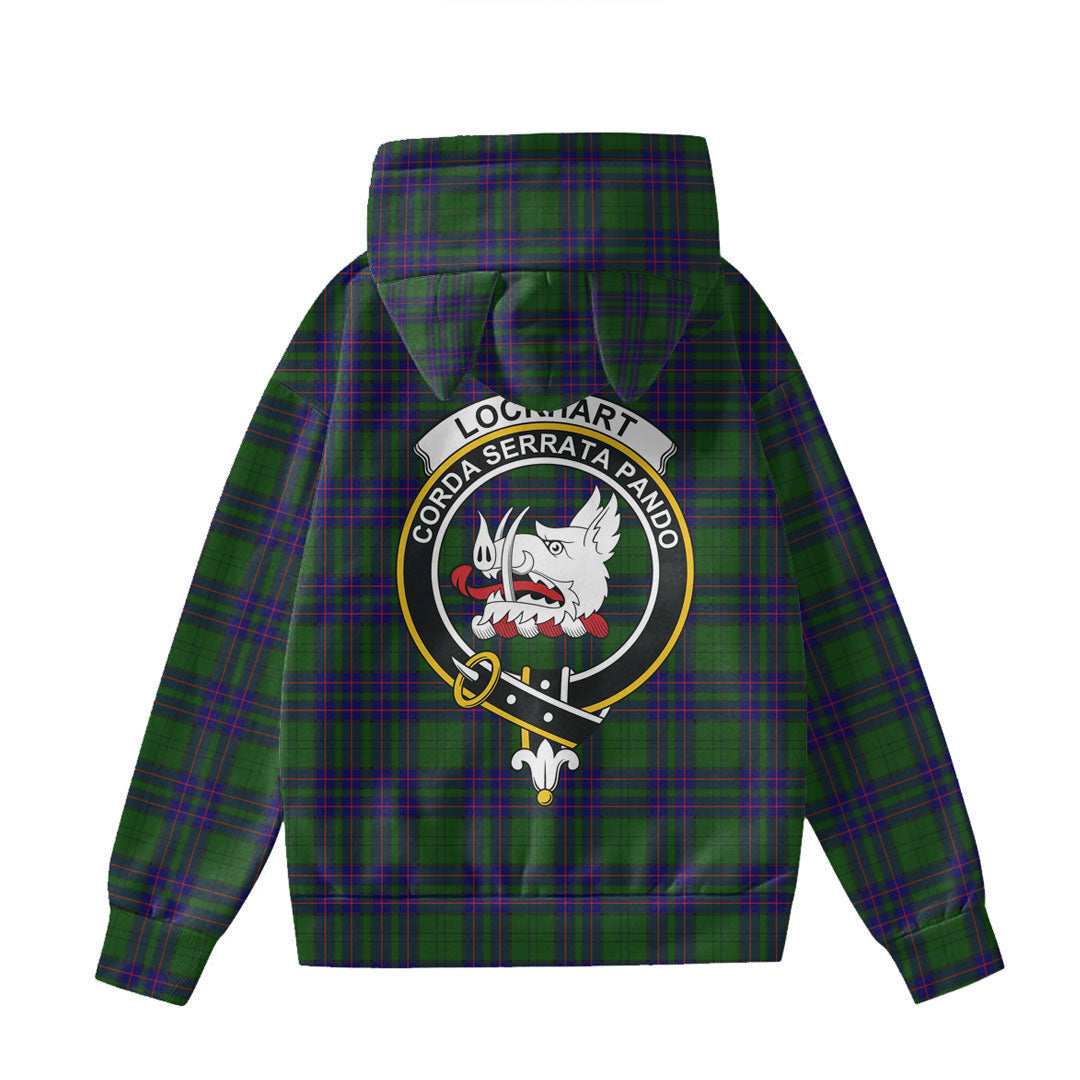 Lockhart Modern Tartan Crest Hoodie Decorative Ears