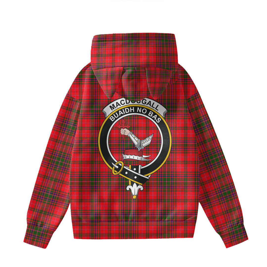 MacDougall Modern Tartan Crest Hoodie Decorative Ears